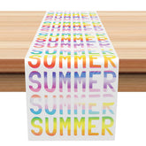 Aperturee - Aperturee Modern Summer Table Runner with Abstract Gradient Print for Colorful Contemporary Kitchen Dining Decor
