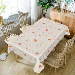 Aperturee - Aperturee Modern Terrazzo Rectangle Tablecloth Pastel Abstract Pattern on Beige Contemporary Kitchen Dining Decor
