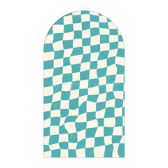 Aperturee - Aperturee Modern Twisted Checkered Arch Backdrop Charming Plaid Pattern Party Decor For Birthday Party