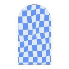 Aperturee - Aperturee Modern Twisted Checkered Arch Backdrop Charming Plaid Pattern Party Decor For Birthday Party