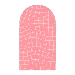 Aperturee - Aperturee Modern Twisted Checkered Arch Backdrop Charming Plaid Pattern Party Decor For Birthday Party