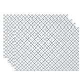 Aperturee - Aperturee Modern White and Green Lines Rhombus Set of 4 Placemats for Contemporary Geometric Kitchen Table Decor