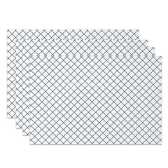 Aperturee - Aperturee Modern White and Green Lines Rhombus Set of 4 Placemats for Contemporary Geometric Kitchen Table Decor