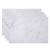 Aperturee - Aperturee Modern White Grey Marbled Dinner Set of 4 Placemats