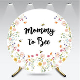 Aperturee - Aperturee Mommy to Bee Round Backdrop for Baby Shower Wildflower and Honey Bee Garden Theme What Will it Bee Party Decor