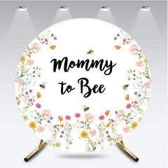 Aperturee - Aperturee Mommy to Bee Round Backdrop for Baby Shower Wildflower and Honey Bee Garden Theme What Will it Bee Party Decor