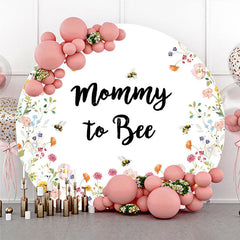 Aperturee - Aperturee Mommy to Bee Round Backdrop for Baby Shower Wildflower and Honey Bee Garden Theme What Will it Bee Party Decor