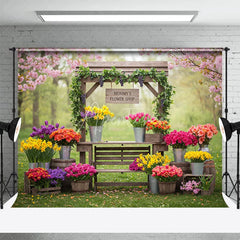 Aperturee - Aperturee Mommy’s Flower Shop Combo Set Backdrop Spring Garden Floral Outdoor Photography Background