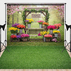 Aperturee - Aperturee Mommy’s Flower Shop Combo Set Backdrop Spring Garden Floral Outdoor Photography Background
