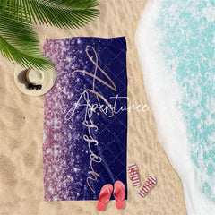 Aperturee - Aperturee Monogrammed Custom Beach Towel Birthday Bride Gift