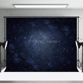 Aperturee - Aperturee Moody Blue Abstract Texture Photography Backdrop Fine Art Background with Vignette for Winter Portrait Studio