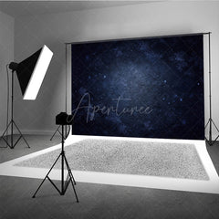 Aperturee - Aperturee Moody Blue Abstract Texture Photography Backdrop Fine Art Background with Vignette for Winter Portrait Studio