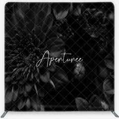 Aperturee - Aperturee Moody Dark Floral Chrysanthemum Square Double-Sided Backdrop Gothic Vintage Flower Photography Background