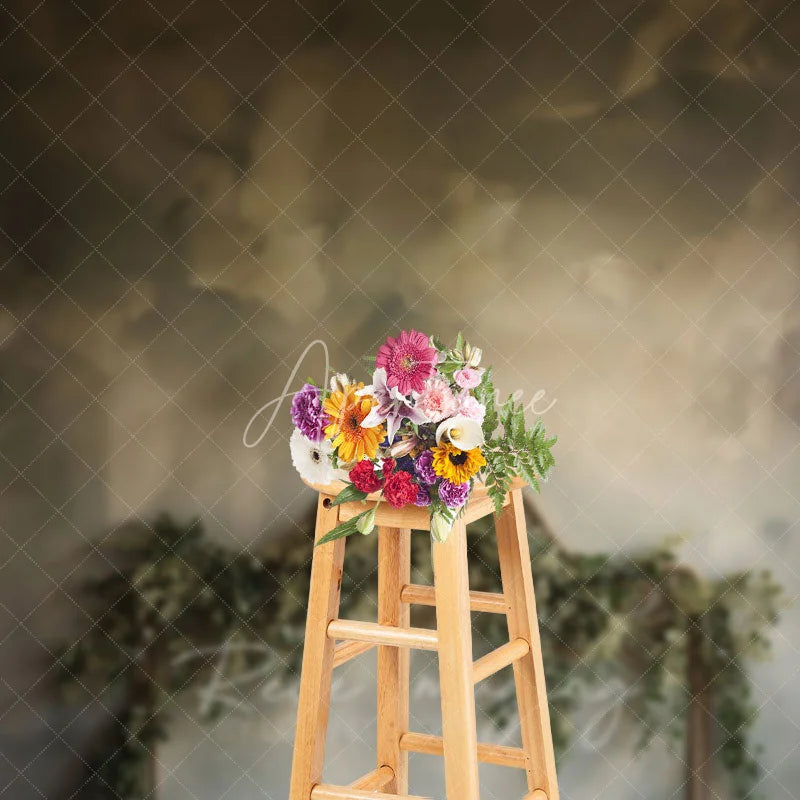 Aperturee - Aperturee Moody Sky and Eucalyptus Headboard Backdrop Ethereal Greenery Frame Photography Background
