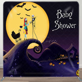 Aperturee - Aperturee Moon Night Halloween Vibe Baby Shower Square Backdrop