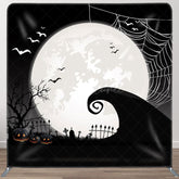 Aperturee - Aperturee Moon Night Spider Wab Halloween Pillow Case Backdrop