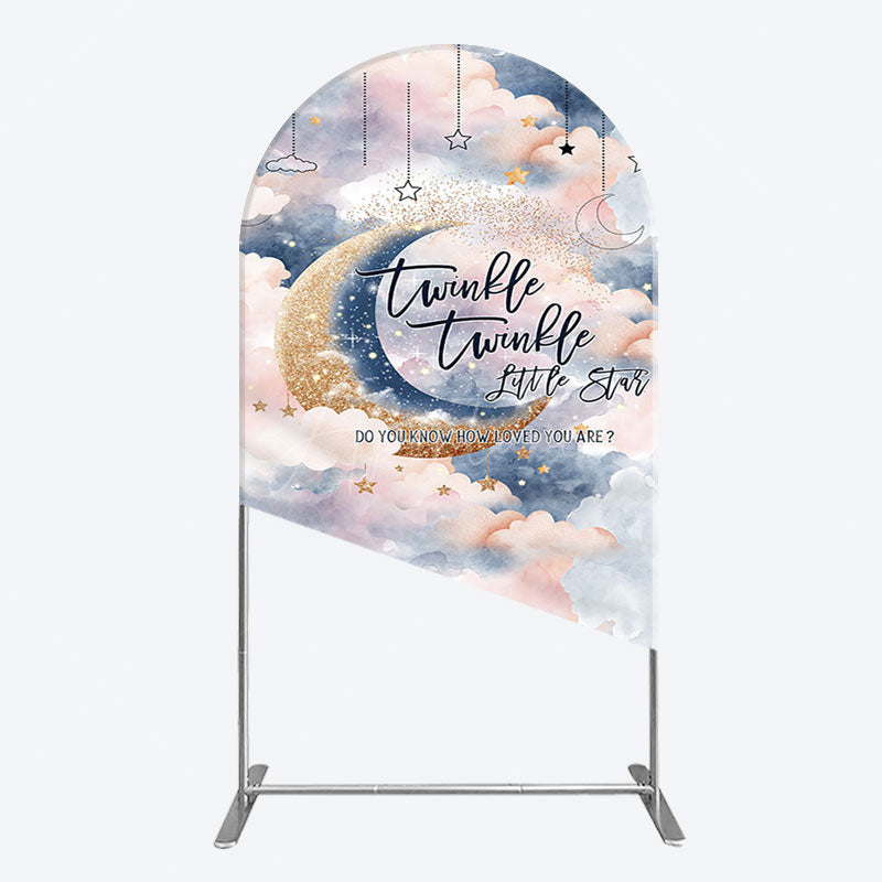 Aperturee - Aperturee Moon Night Twinkle Star Baby Shower Arch Backdrop