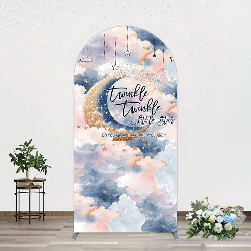 Aperturee - Aperturee Moon Night Twinkle Star Baby Shower Arch Backdrop