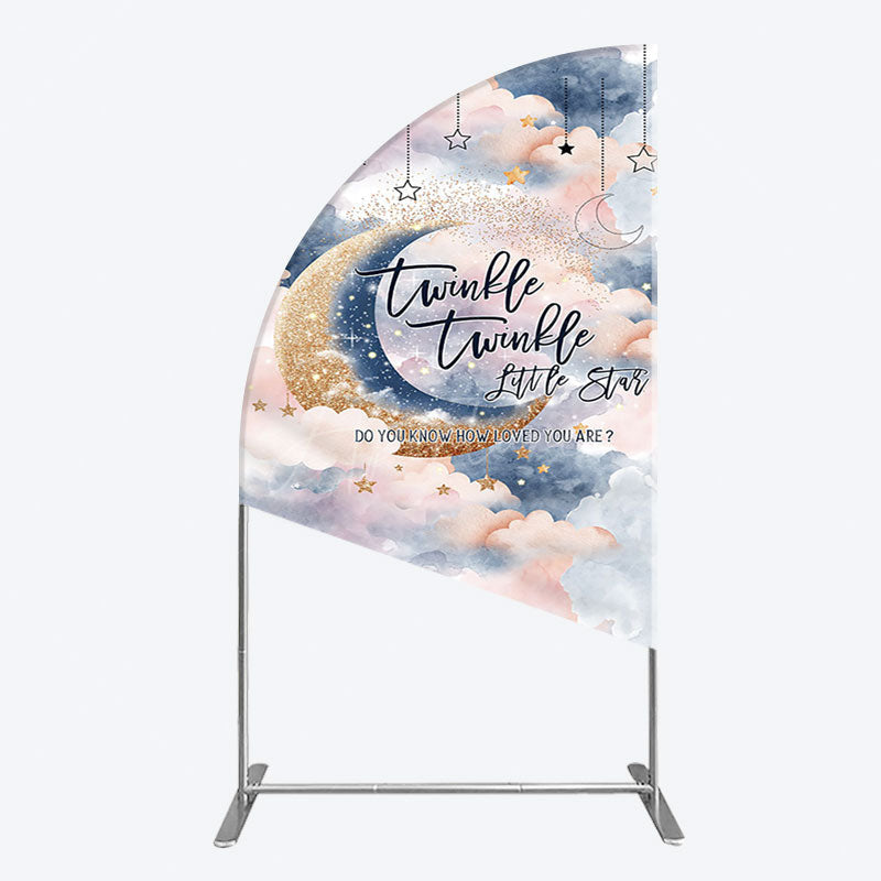Aperturee - Aperturee Moon Night Twinkle Star Baby Shower Half Moon Arch Backdrop