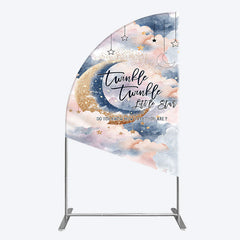 Aperturee - Aperturee Moon Night Twinkle Star Baby Shower Half Moon Arch Backdrop