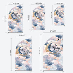 Aperturee - Aperturee Moon Night Twinkle Star Baby Shower Half Moon Arch Backdrop