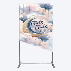 Aperturee - Aperturee Moon Night Twinkle Star Baby Shower Rectangle Backdrop