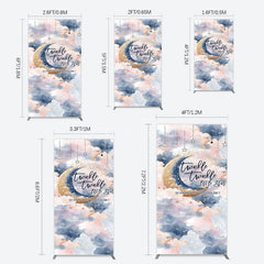 Aperturee - Aperturee Moon Night Twinkle Star Baby Shower Rectangle Backdrop