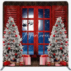 Aperturee - Aperturee Moon Night Window Christmas Pillow Case Backdrop