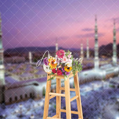 Aperturee - Aperturee Mosque Twilight Crowds Islamic Architecture Backdrop