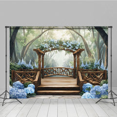 Aperturee - Aperturee Mothers Day Blue Floral Spring Arch Photo Backdrop