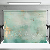Aperturee - Aperturee Motley Teal Gold Abstract Pattern Photo Backdrop