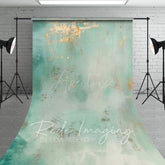 Aperturee - Aperturee Motley Teal Gold Abstract Pattern Sweep Backdrop