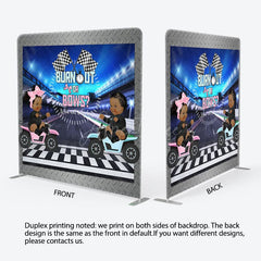 Aperturee - Aperturee Motor Racing Fabric Backdrop Cover for Baby Shower