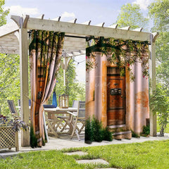Aperturee - Aperturee Mottled Wall Door Waterproof Printed Outdoor Curtains