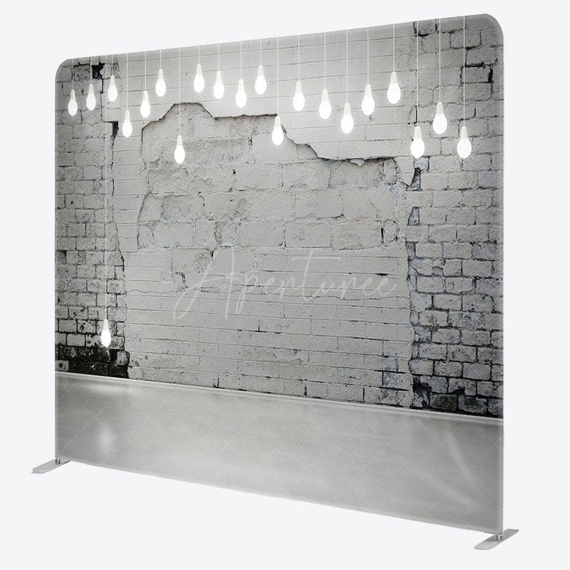 Aperturee - Aperturee Mottled Wall Light Bulbs Square Tension Backdrop