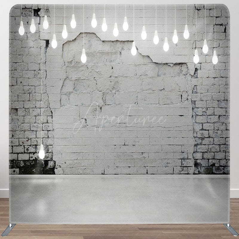 Aperturee - Aperturee Mottled Wall Light Bulbs Square Tension Backdrop