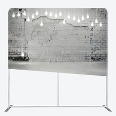 Aperturee - Aperturee Mottled Wall Light Bulbs Square Tension Backdrop