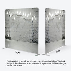 Aperturee - Aperturee Mottled Wall Light Bulbs Square Tension Backdrop