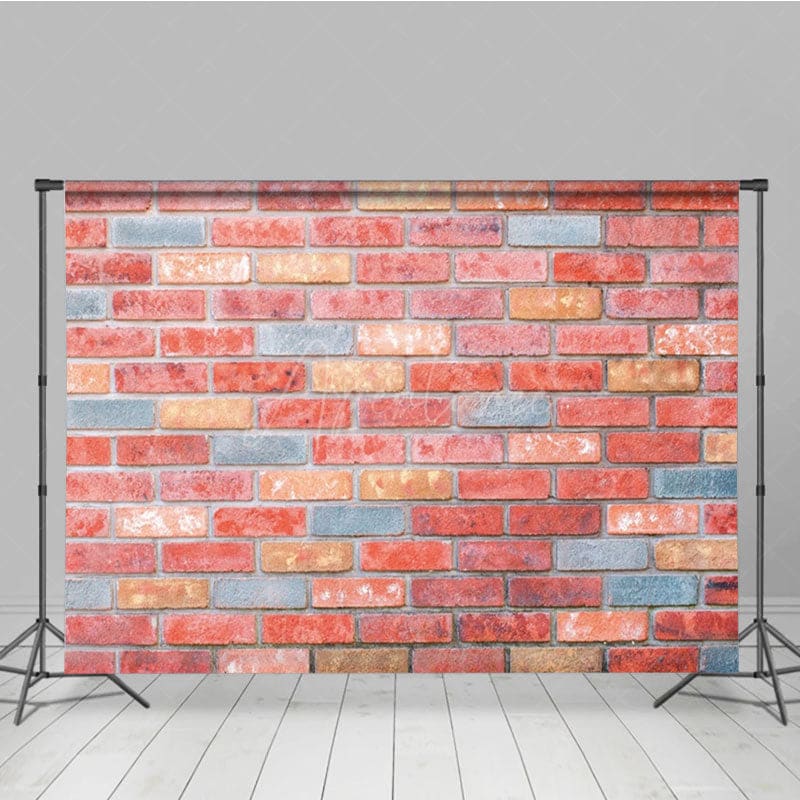 Aperturee - Aperturee Mottled Warm Tones Color Wall Brick Photo Backdrop