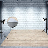 Aperturee - Aperturee Mottled White Brown Fabric Floor Backdrop For Photo