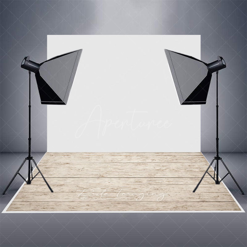 Aperturee - Aperturee Mottled White Brown Wood Rubber Floor Mat For Photo