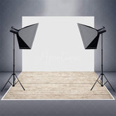 Aperturee - Aperturee Mottled White Brown Wood Rubber Floor Mat For Photo
