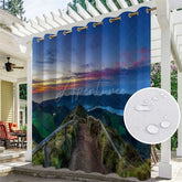 Aperturee - Aperturee Mountain Hiking Trails Waterproof Outdoor Curtains For Gazebo