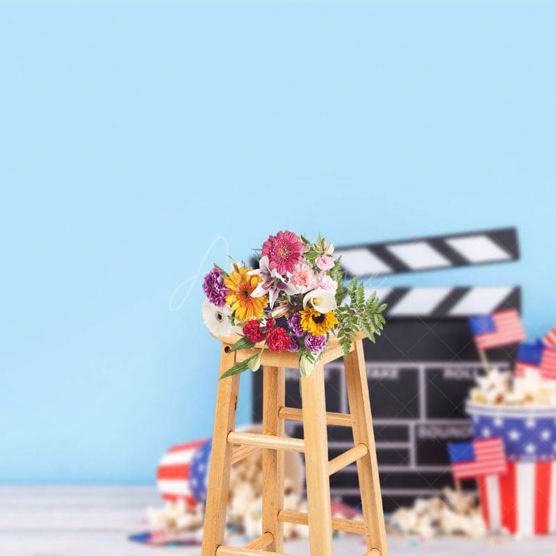 Aperturee - Aperturee Movie Theater Popcorn Birthday Cake Smash Backdrop