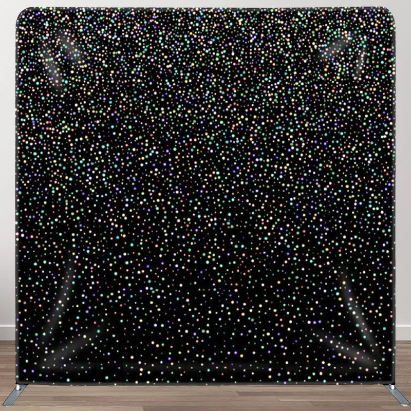Aperturee - Aperturee Multi Color Sparkling Black Party Backdrop Cover