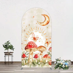 Aperturee - Aperturee Mushroom Cartoon World Day And Night Arch Backdrop