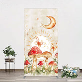 Aperturee - Aperturee Mushroom Cartoon World Day And Night Rectangle Backdrop