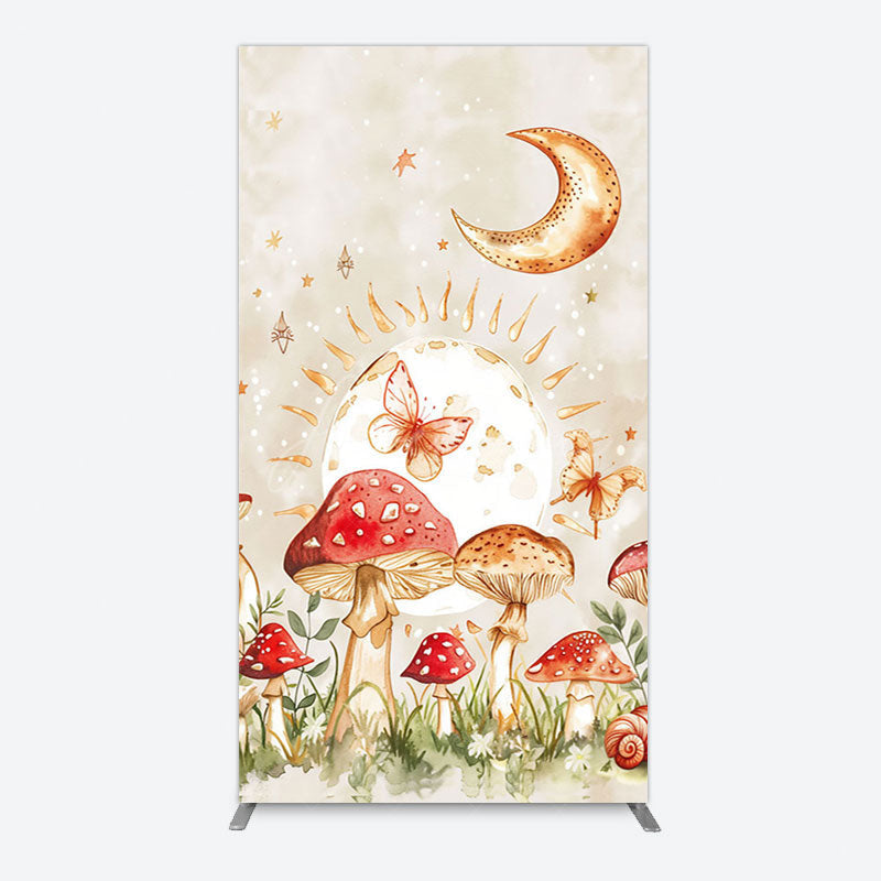 Aperturee - Aperturee Mushroom Cartoon World Day And Night Rectangle Backdrop