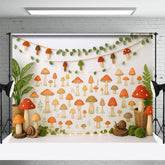 Aperturee - Aperturee Mushroom Fairy Tale World Cute Cake Smash Backdrop