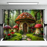 Aperturee - Aperturee Mushroom Fairy Tale World Forest Wonderland Backdrop